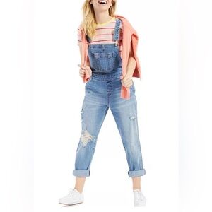 Style & Co Distressed Denim Overalls Size L